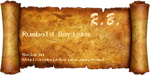 Rumbold Boriska névjegykártya